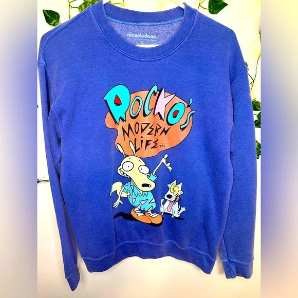 💙🧡 Rocko’s Modern Life Vintage Sweatshirt Sz Men’s S🧡💙 - Picture 1 of 3